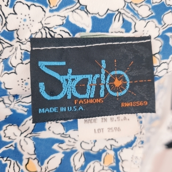 Vintage 70s Starlo Womens Blue Floral Lace Long‎ Maxi Dress sz 9/10 Cottagecore - Picture 11 of 14